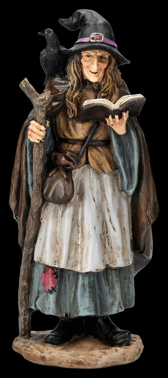 Hexen Figur Mit Rabe Und Zauberbuch 3 Hexen Figur Mit Rabe Und Zauberbuch