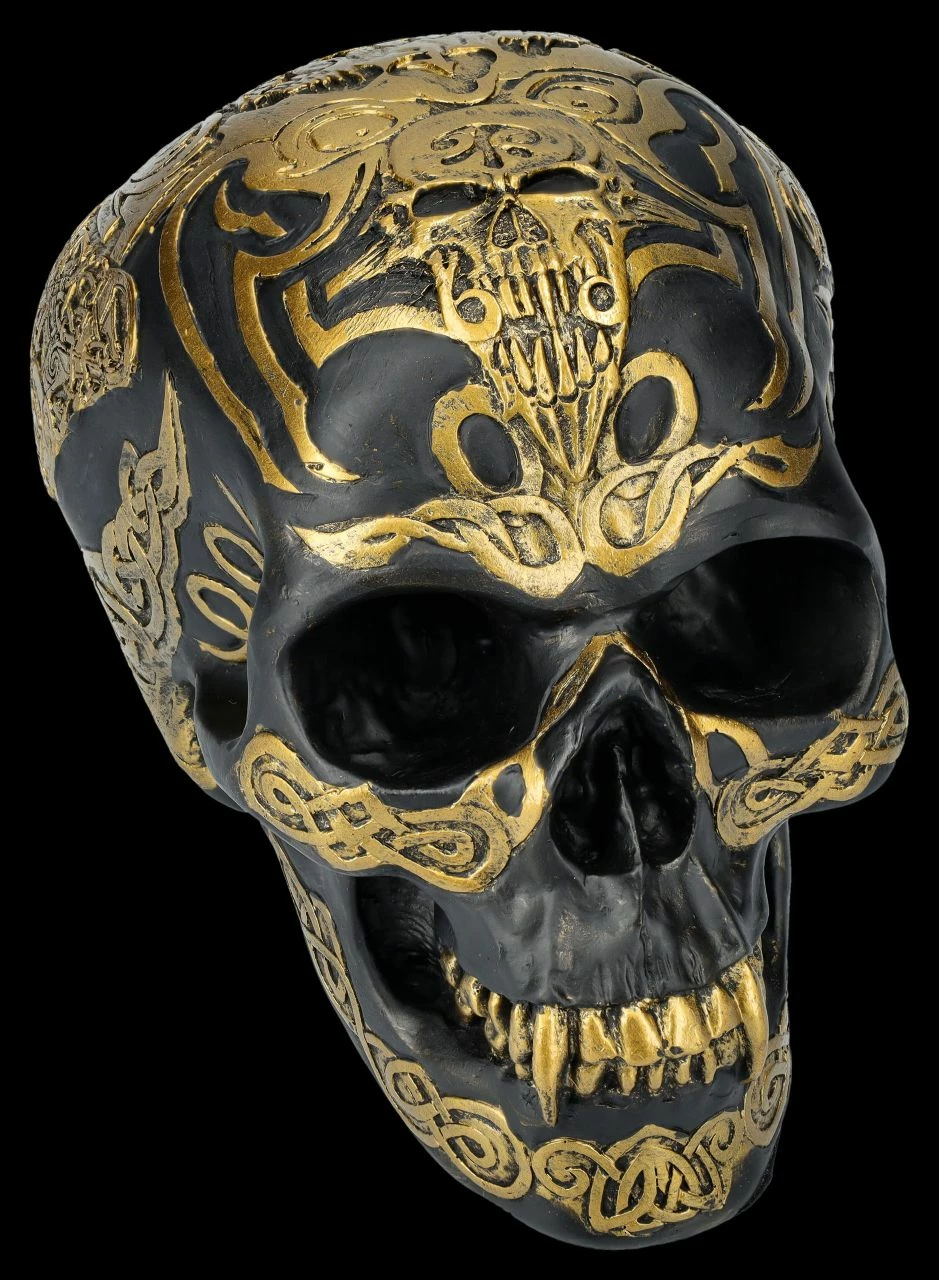 Totenkopf Schwarz - Keltische Verzierungen 5 Totenkopf Schwarz - Keltische Verzierungen – Bild 3