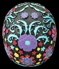 Totenkopf Figur Schwarz Mit Buntem Blumenmuster -FIGUREN Verkäufe 2D FS26684 Totenkopf Figur schwarz mit buntem Blumenmuster 3 1280x1280