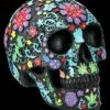 Totenkopf Figur Schwarz Mit Buntem Blumenmuster -FIGUREN Verkäufe 2D FS26684 Totenkopf Figur schwarz mit buntem Blumenmuster 5 1280x1280