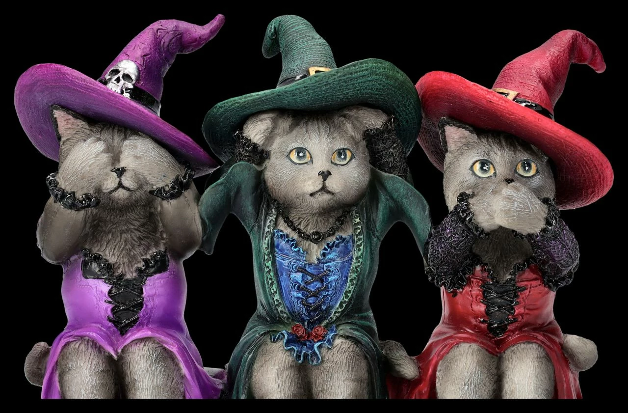 Katzenfigur - Drei Weise Hexenkätzchen 9 Katzenfigur - Drei Weise Hexenkätzchen – Bild 7