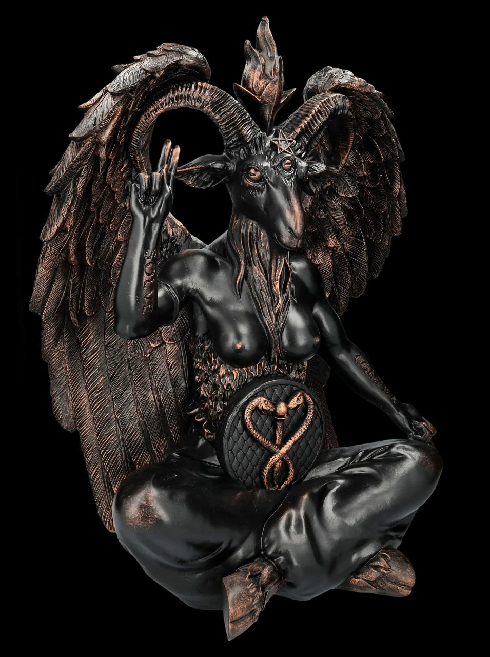 Baphomet Figur XXL - Kupferfarben 4 Baphomet Figur XXL - Kupferfarben – Bild 2