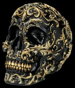 NEMESIS NOW Totenkopf Figur Schwarz-gold - Renaissance -FIGUREN Verkäufe 2D FS26803 Totenkopf Figur schwarz gold Renaissance 6 1280x1280