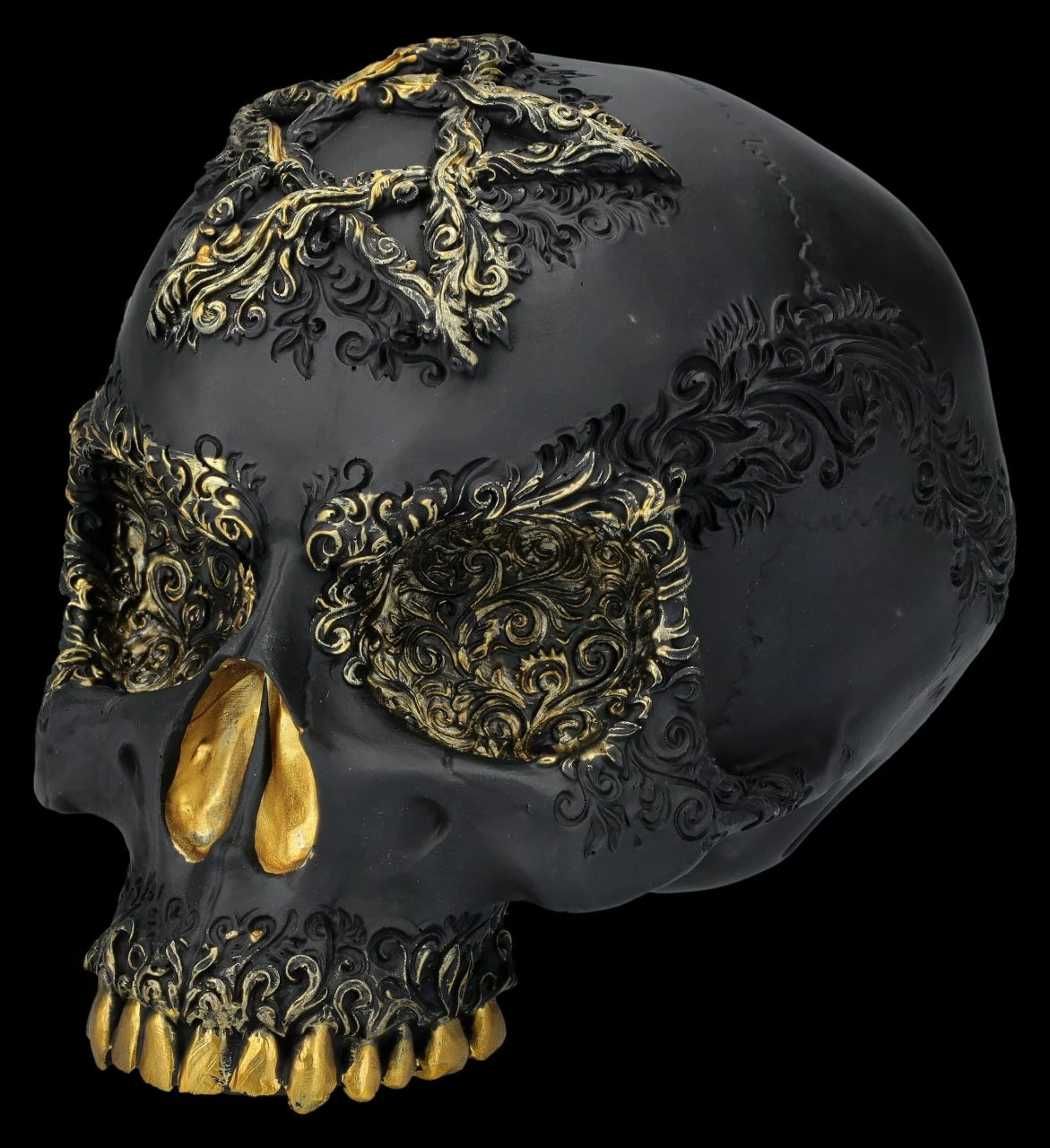 NEMESIS NOW Totenkopf Figur Schwarz-gold - Divine Demise 7 NEMESIS NOW Totenkopf Figur Schwarz-gold - Divine Demise – Bild 5