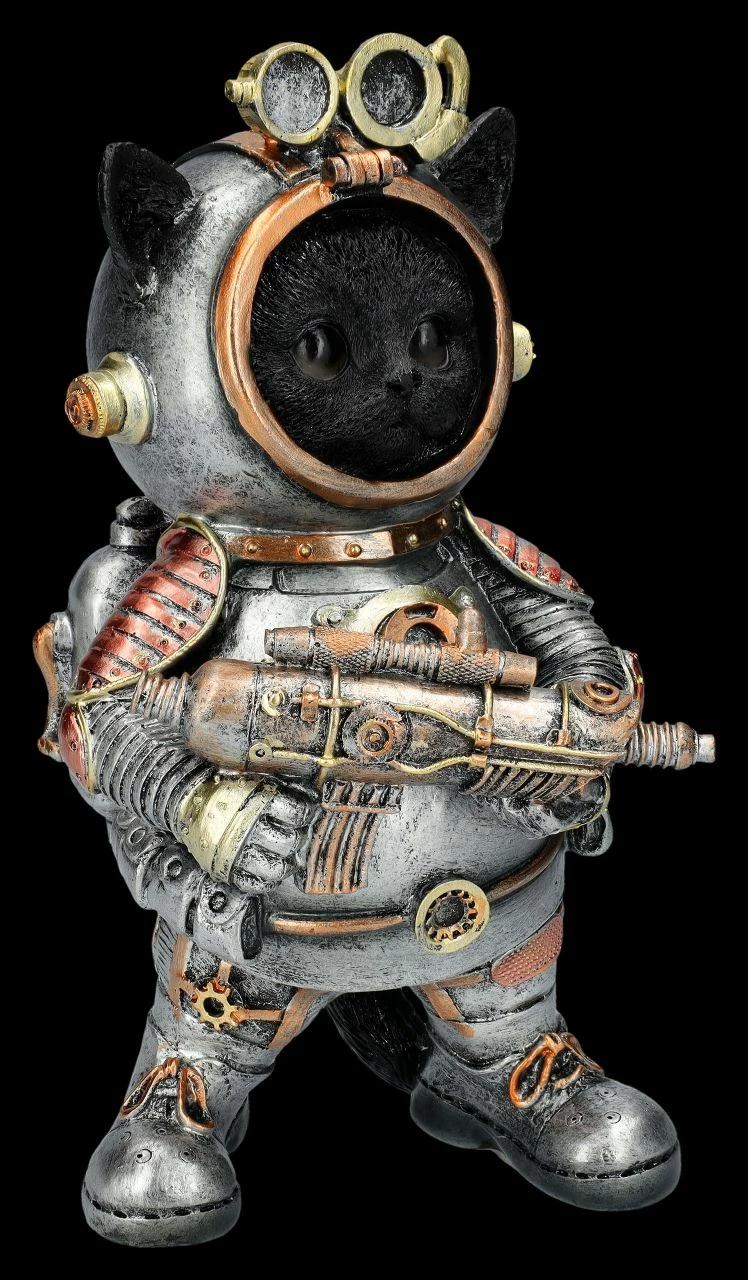 Katzen Figur Im Steampunk Raumanzug - Cat-tack 4 Katzen Figur Im Steampunk Raumanzug - Cat-tack – Bild 2