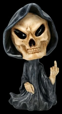Reaper Wackelkopf Figur - Sensenmann Zeigt Mittelfinger