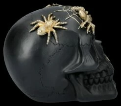 Totenkopf Figur Schwarz-gold Mit Spinnen -FIGUREN Verkäufe 2D FS26989 Totenkopf Figur schwarz gold mit Spinnen 4 1280x1280