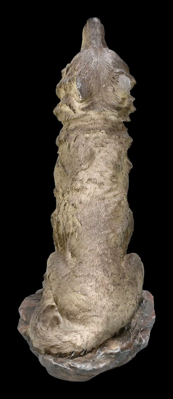 Heulende Wolf Figur - Der Ruf Im Sturm Grau 6 Heulende Wolf Figur - Der Ruf Im Sturm Grau – Bild 4
