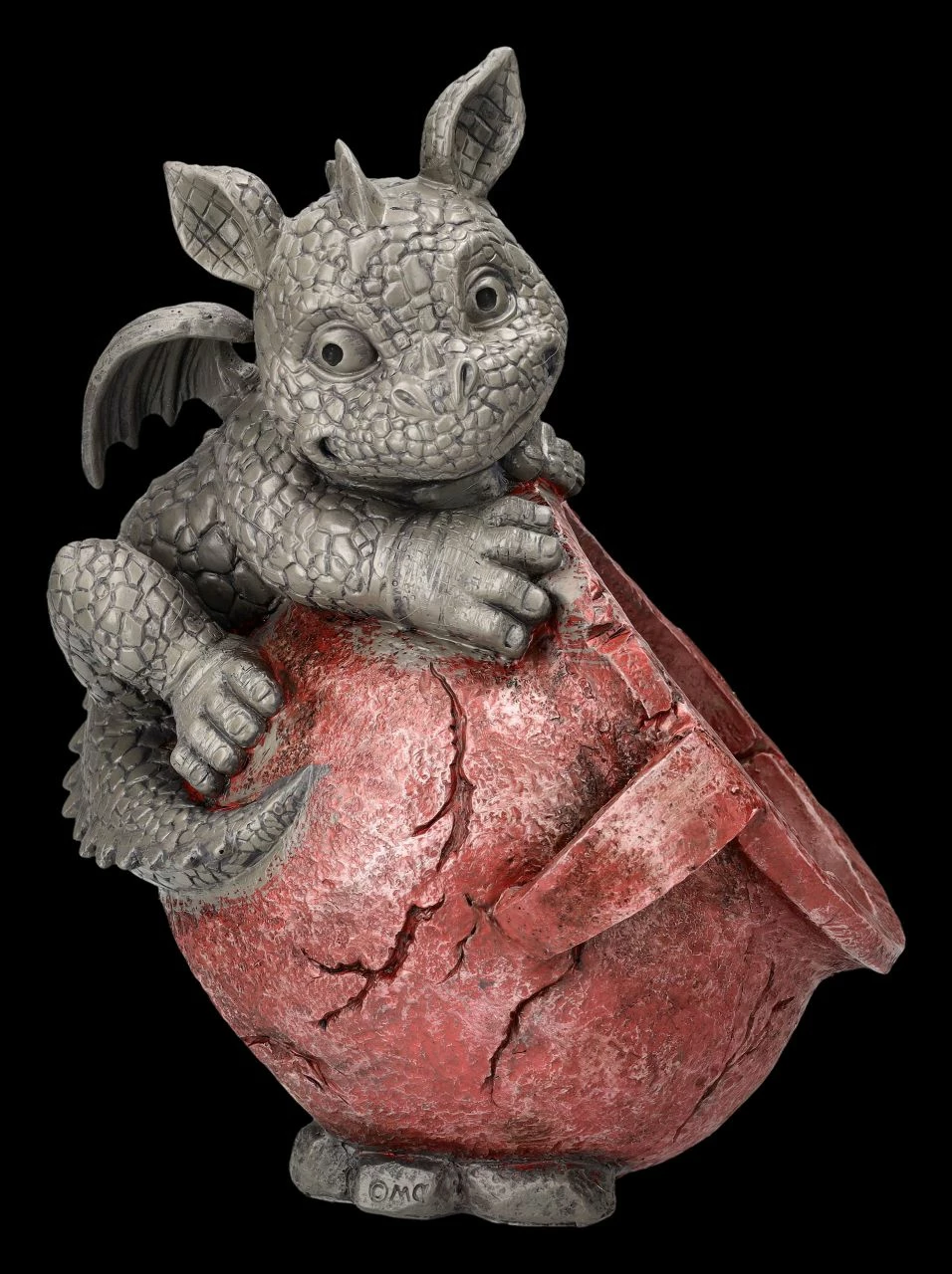 Garten Figur - Drache Auf Blumentopf Links 4 Garten Figur - Drache Auf Blumentopf Links – Bild 2