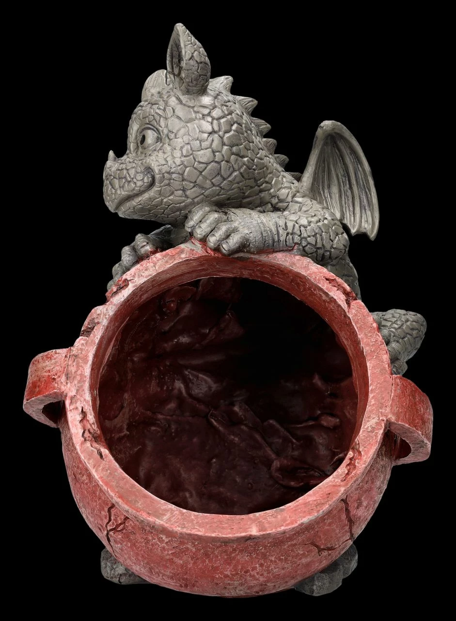 Garten Figur - Drache Auf Blumentopf Links 7 Garten Figur - Drache Auf Blumentopf Links – Bild 5