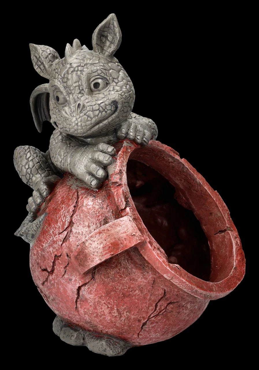 Garten Figur - Drache Auf Blumentopf Links 9 Garten Figur - Drache Auf Blumentopf Links – Bild 7