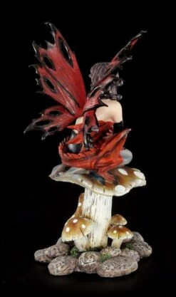 Elfen Figur - Haleone Mit Drachenbaby Auf Pilz -FIGUREN Verkäufe 6686 4 elfe drachen pilz rot 4 1280x1280