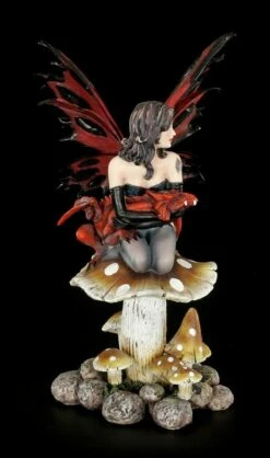 Elfen Figur - Haleone Mit Drachenbaby Auf Pilz -FIGUREN Verkäufe 6686 7 elfe drachen pilz rot 7 1280x1280