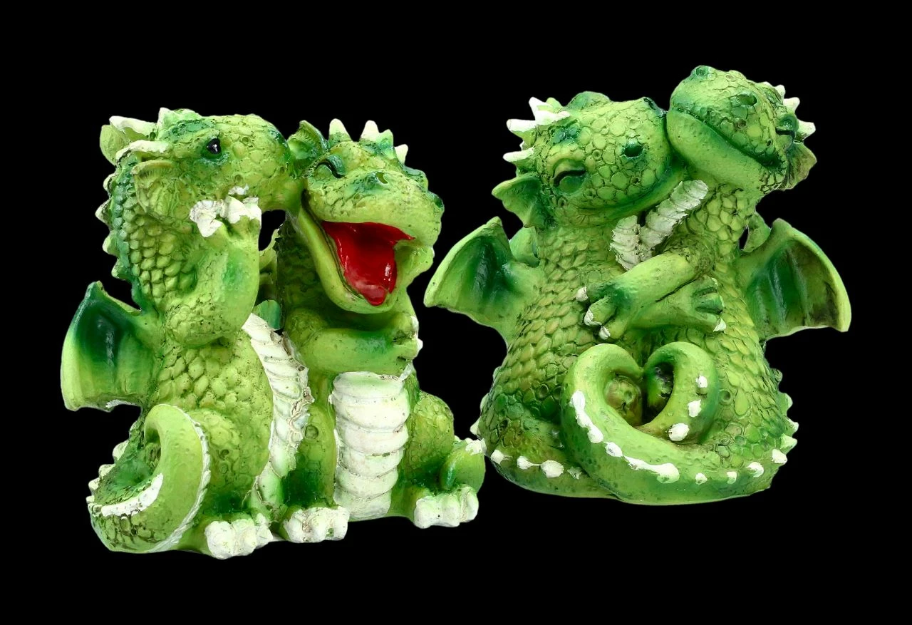 Süßes Drachenfiguren Set - Fröhliche Paare 4 Süßes Drachenfiguren Set - Fröhliche Paare – Bild 2