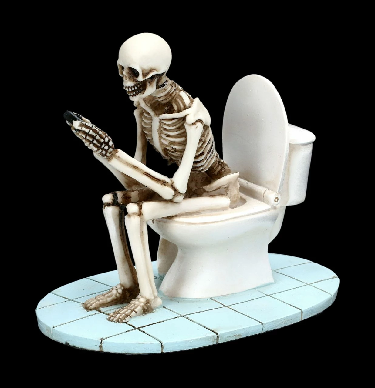Skelett Figur Sitzt Auf WC 3 Skelett Figur Sitzt Auf WC