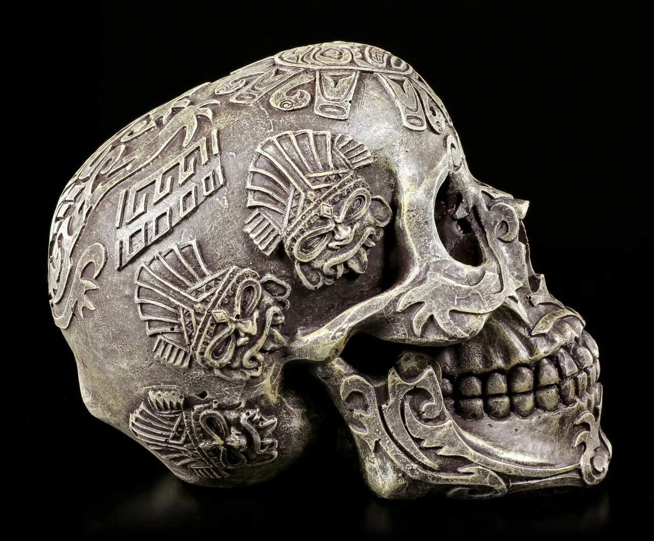Azteken Totenkopf - Steingrau 7 Azteken Totenkopf - Steingrau – Bild 5