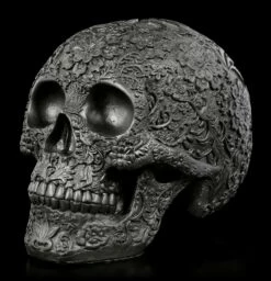 Schwarzer Totenkopf Mit Blumenmuster -FIGUREN Verkäufe Blumen Totenkopf Schwarz 2 1280x1280