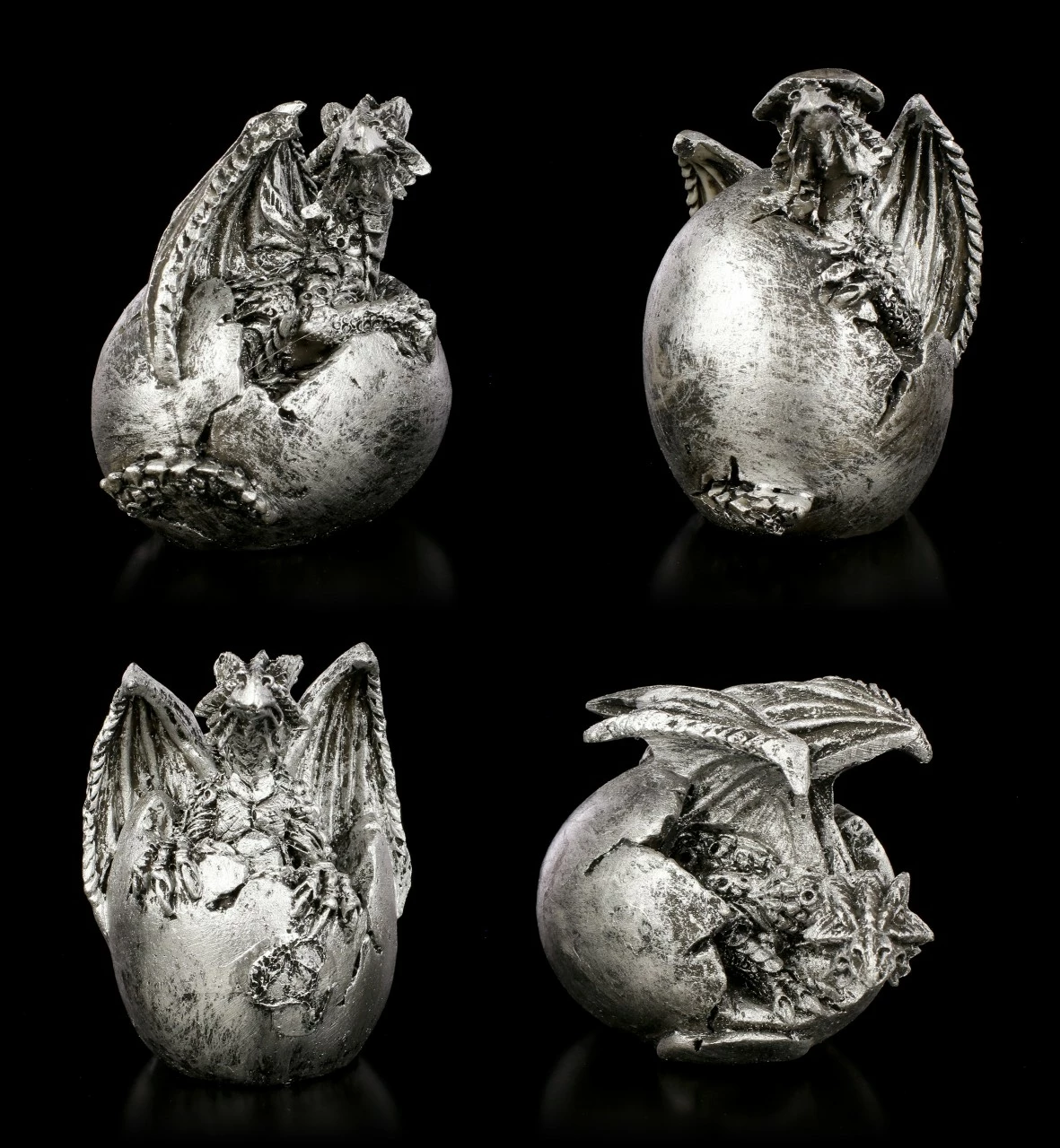 Drachen Baby 4er Set - Silberfarben 4 Drachen Baby 4er Set - Silberfarben – Bild 2