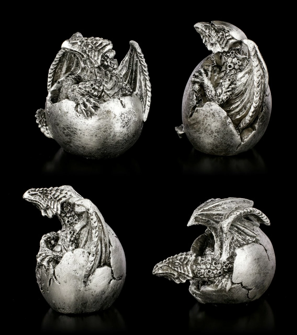 Drachen Baby 4er Set - Silberfarben 5 Drachen Baby 4er Set - Silberfarben – Bild 3