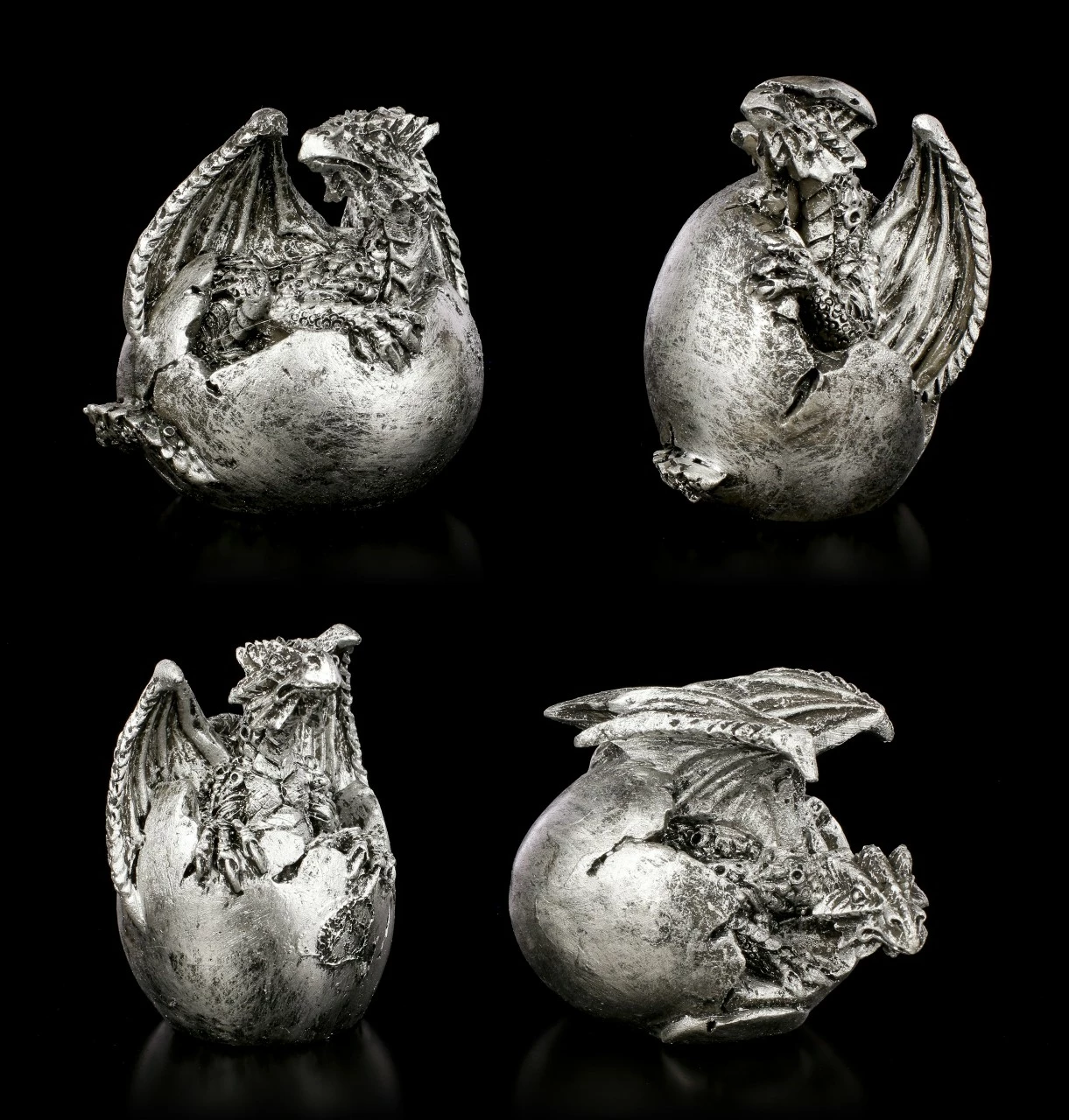 Drachen Baby 4er Set - Silberfarben 3 Drachen Baby 4er Set - Silberfarben