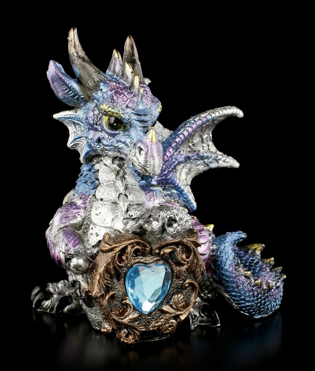 Drachen Figur - Blue Heart 3 Drachen Figur - Blue Heart