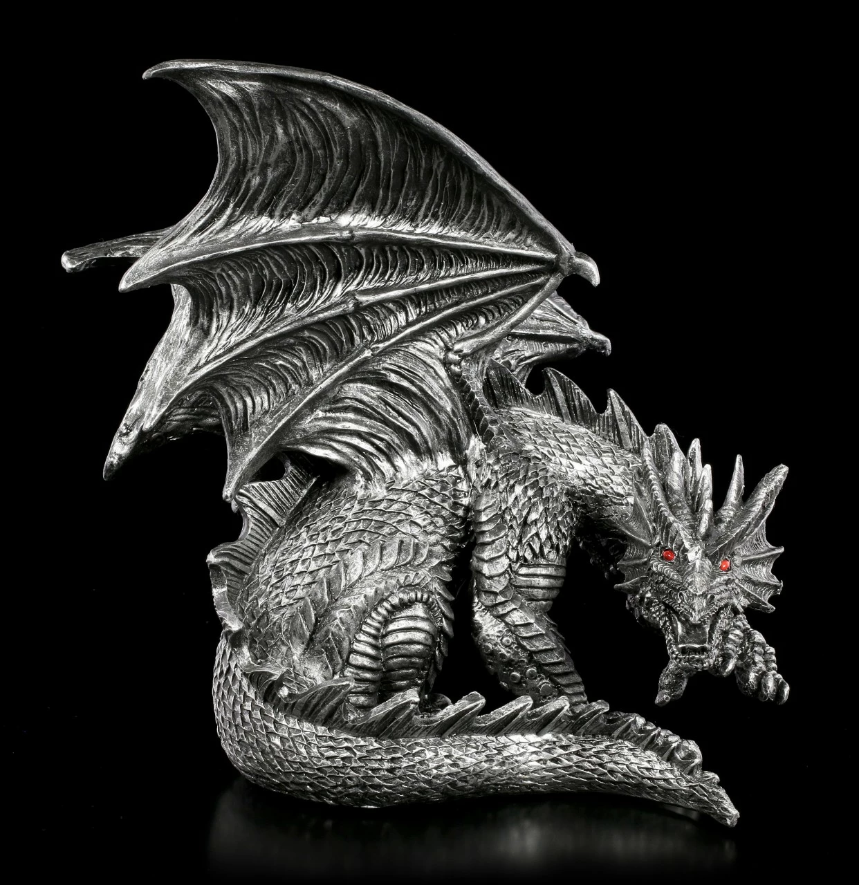 NEMESIS NOW Drachen Figur Mit Roten Augen - Obsidian 3 NEMESIS NOW Drachen Figur Mit Roten Augen - Obsidian
