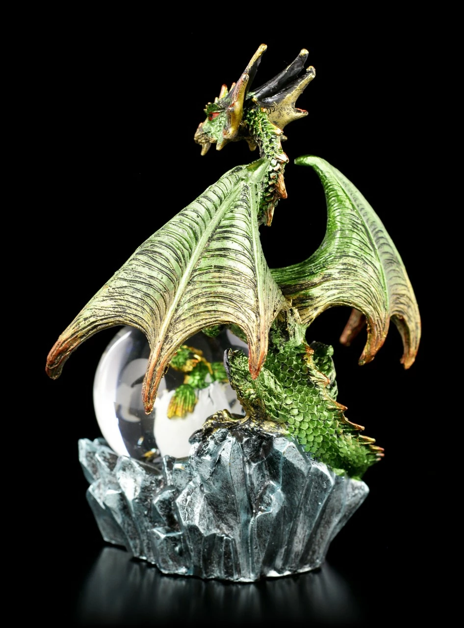 Drachenfigur Mit Schneekugel - Emerald Oracle 6 Drachenfigur Mit Schneekugel - Emerald Oracle – Bild 4