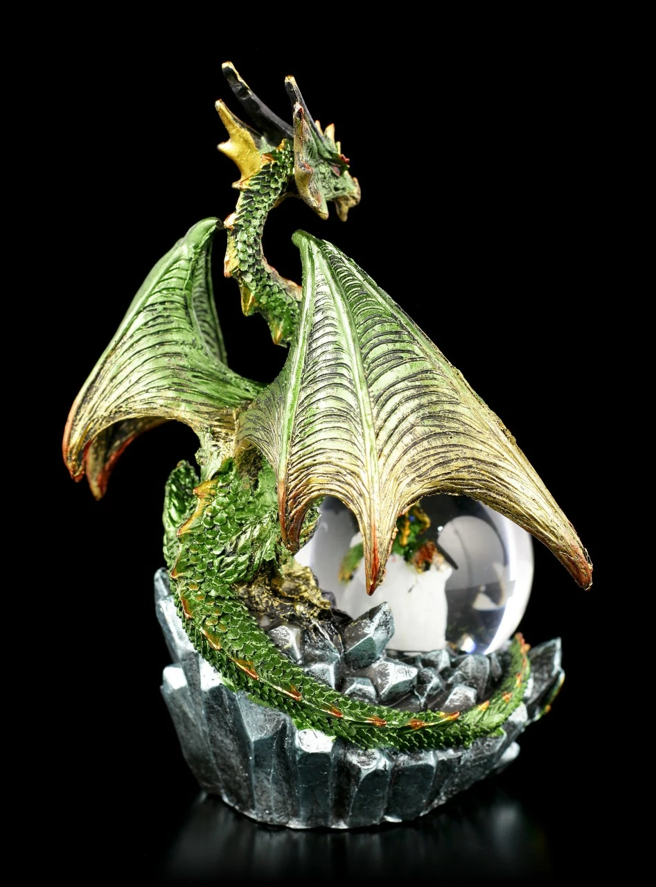 Drachenfigur Mit Schneekugel - Emerald Oracle 7 Drachenfigur Mit Schneekugel - Emerald Oracle – Bild 5