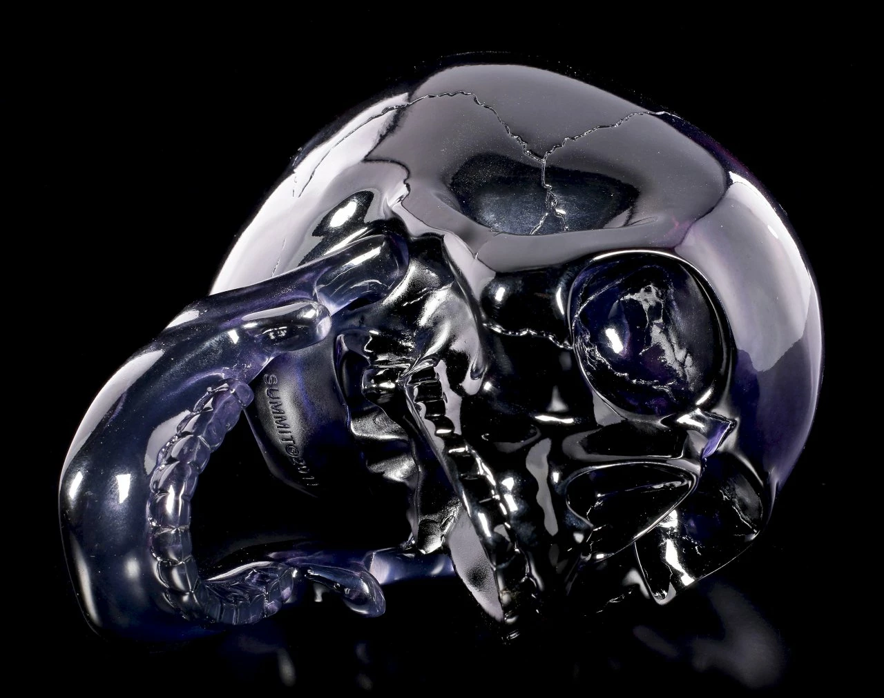 Dunkelblauer Totenkopf Mit Beweglichem Unterkiefer 4 Dunkelblauer Totenkopf Mit Beweglichem Unterkiefer – Bild 2