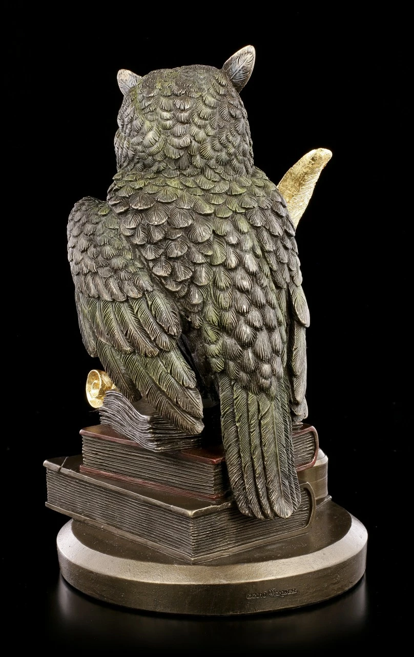 Eulen Figur Auf Büchern Mit Goldener Feder 8 Eulen Figur Auf Büchern Mit Goldener Feder – Bild 6