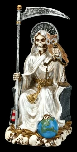 Sitzende Santa Muerte Figur - Weiß -FIGUREN Verkäufe FS13957 Sitzende Santa Muerte Figur weiss 2 1280x1280