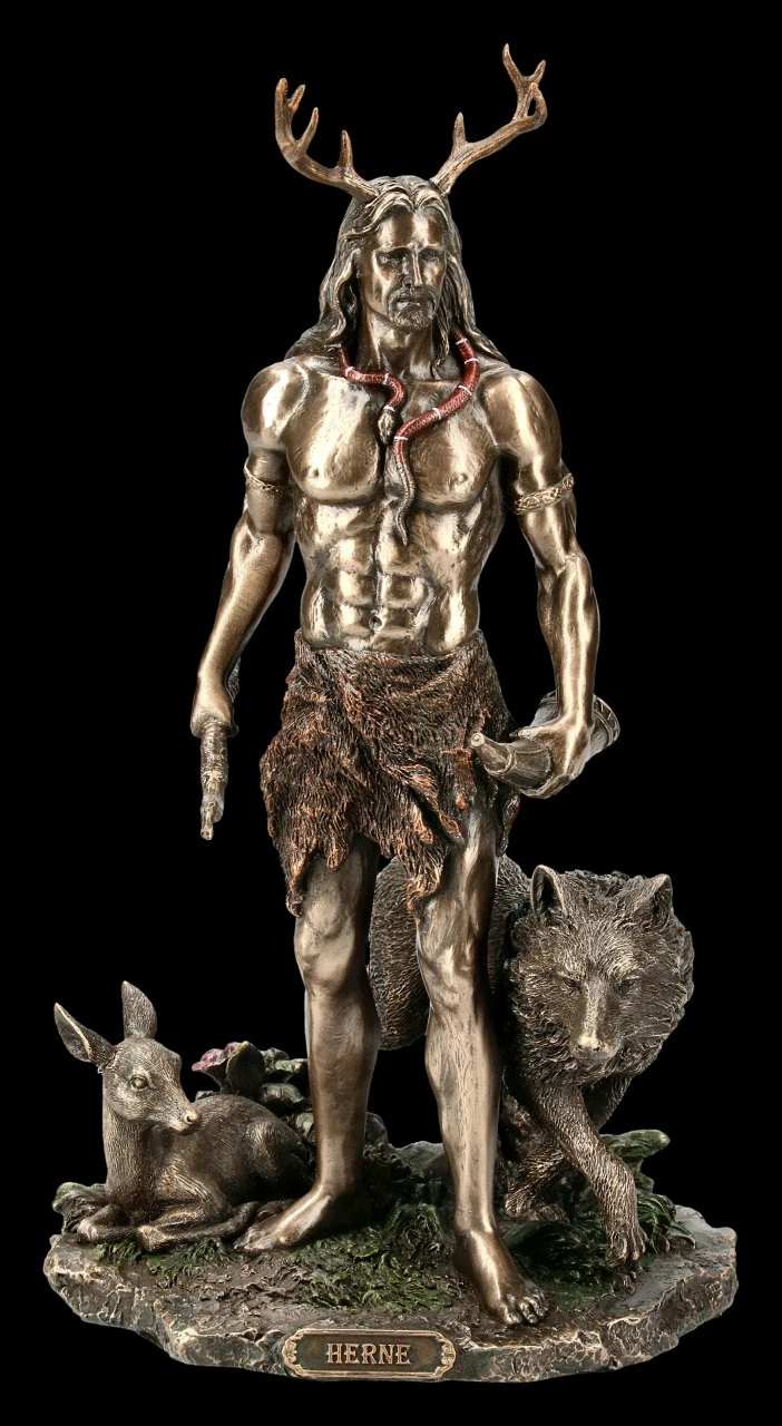 Herne Figur - Der Gehörnte Gott Mit Tieren 3 Herne Figur - Der Gehörnte Gott Mit Tieren