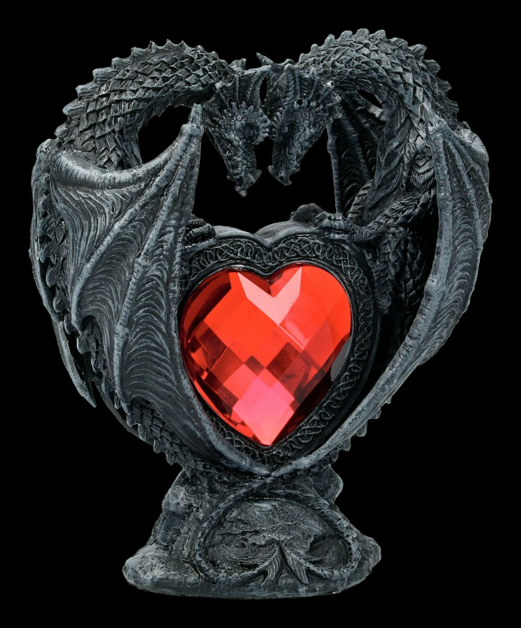 Drachen Figur - Liebespaar Mit Rotem Herz 4 Drachen Figur - Liebespaar Mit Rotem Herz – Bild 2