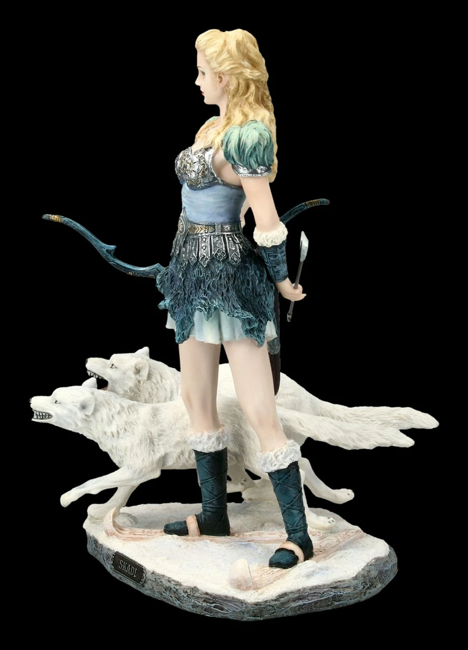 Skadi Figur Mit Wölfen - Nordische Winter Göttin 4 Skadi Figur Mit Wölfen - Nordische Winter Göttin – Bild 2