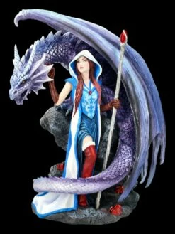 Drachen Figur Mit Zauberin - Dragon Mage