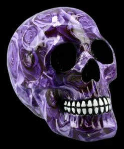 Bunter Totenkopf Mit Rosen - Purple Romance