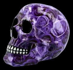 Bunter Totenkopf Mit Rosen - Purple Romance -FIGUREN Verkäufe FS20605 Bunter Totenkopf mit Rosen Purple Romance 3 1280x1280