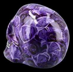 Bunter Totenkopf Mit Rosen - Purple Romance -FIGUREN Verkäufe FS20605 Bunter Totenkopf mit Rosen Purple Romance 5 1280x1280