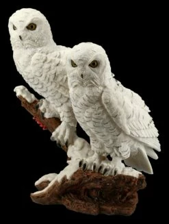 Eulen Figur - Schneeeulen Paar Auf Ast -FIGUREN Verkäufe FS20794 Schneeeulenpaerchen auf Ast stehend 3 1280x1280