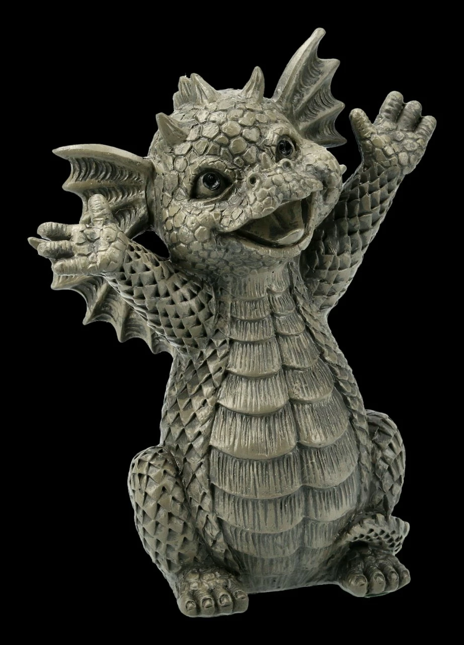 Kleine Gartenfigur - Happy Drache 4 Kleine Gartenfigur - Happy Drache – Bild 2