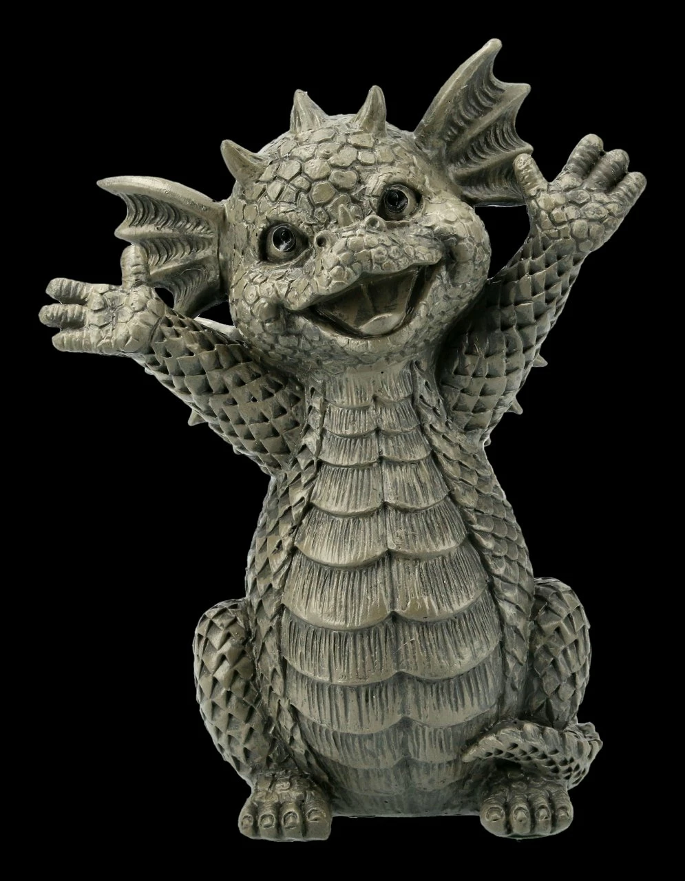 Kleine Gartenfigur - Happy Drache 3 Kleine Gartenfigur - Happy Drache