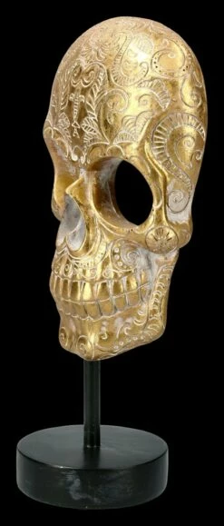 Goldfarbene Totenkopf Maske Auf Metall Ständer -FIGUREN Verkäufe FS21264 Goldfarbene Totenkopf Maske auf Metall Staender 3 1280x1280