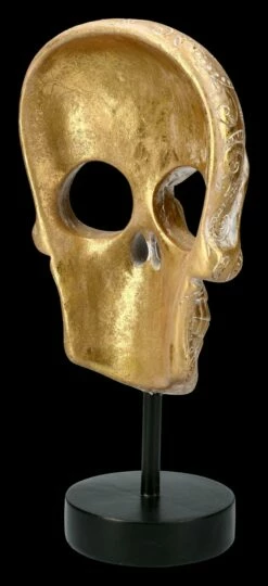 Goldfarbene Totenkopf Maske Auf Metall Ständer -FIGUREN Verkäufe FS21264 Goldfarbene Totenkopf Maske auf Metall Staender 7 1280x1280