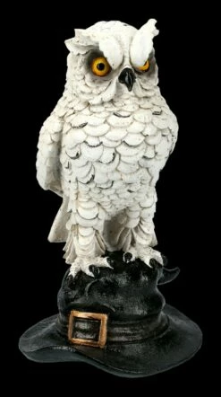 Weiße Eulen Figur Auf Hexenhut - Soren