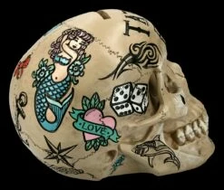 NEMESIS NOW Totenkopf - Tattoo Spardose - Knochenfarben -FIGUREN Verkäufe FS21508 Totenkopf Tattoo Spardose Knochenfarben 8 1280x1280