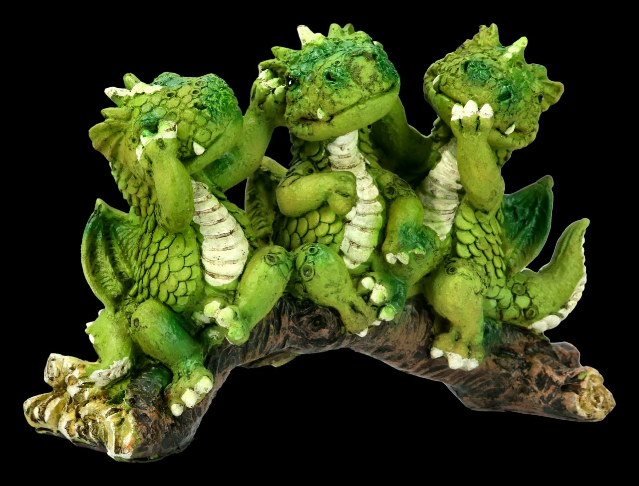 Süße Drachen Figuren Auf Ast - Nichts Böses... 4 Süße Drachen Figuren Auf Ast - Nichts Böses... – Bild 2