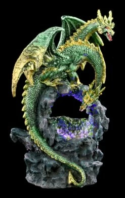 Zweiköpfige Drachen Figur - Grün Mit LED -FIGUREN Verkäufe FS21585 Zweikoepfige Drachen Figur mit LED Beleuchtung 3 1280x1280