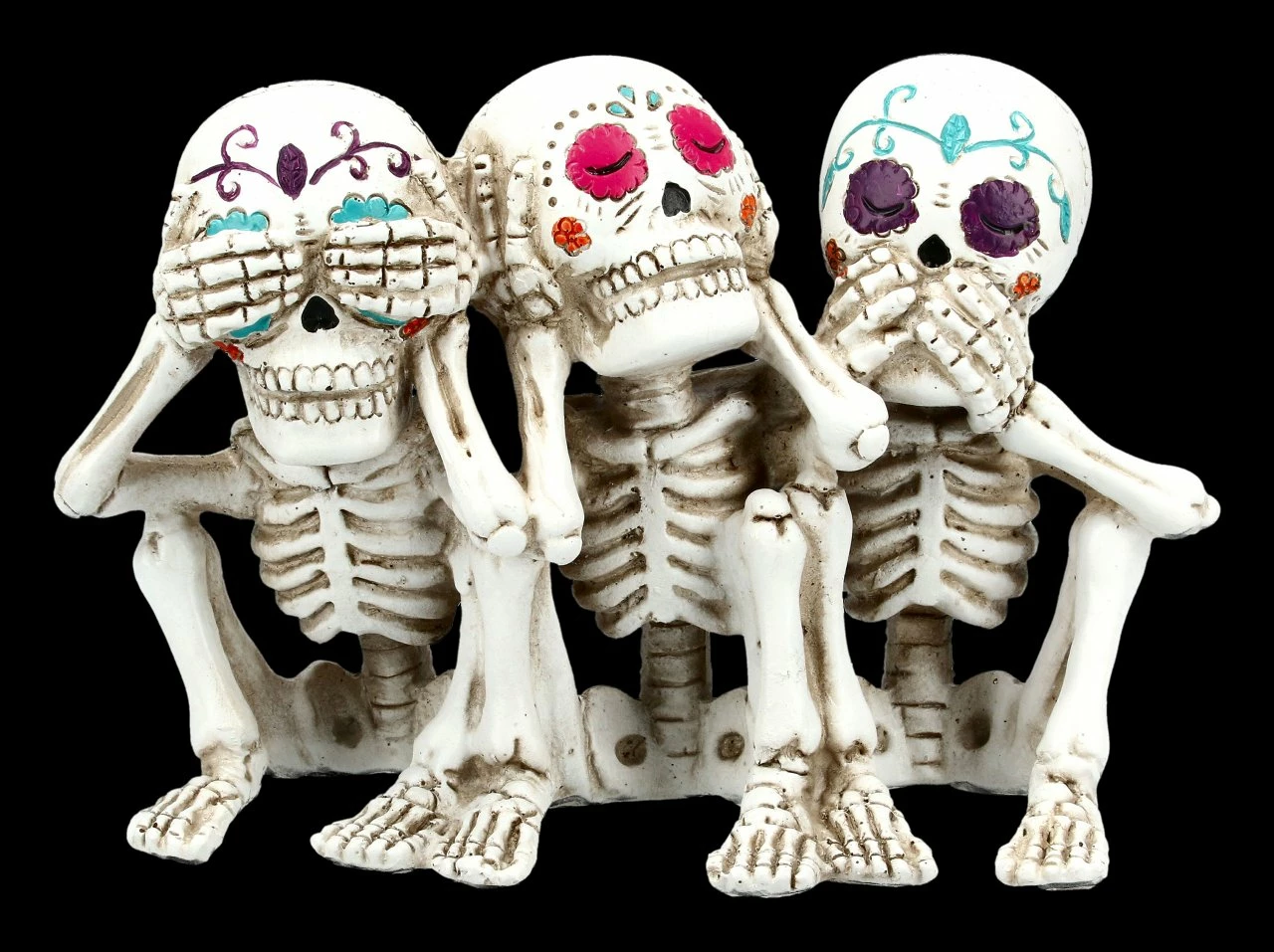 Skelett Figuren Calaveras - Nichts Böses 3 Skelett Figuren Calaveras - Nichts Böses