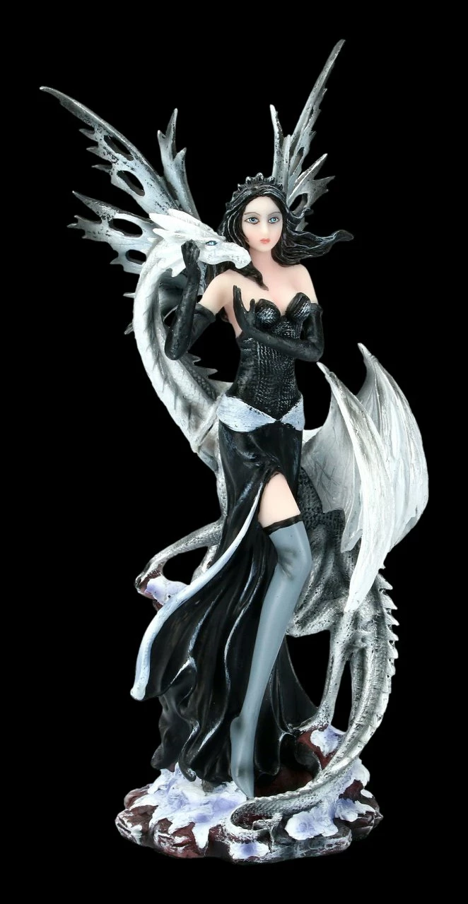 Elfen Figur Bettina Mit Weißem Drachen 4 Elfen Figur Bettina Mit Weißem Drachen – Bild 2