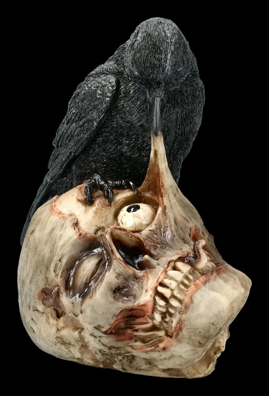 Raben Figur Frisst Verwesenden Schädel 5 Raben Figur Frisst Verwesenden Schädel – Bild 3